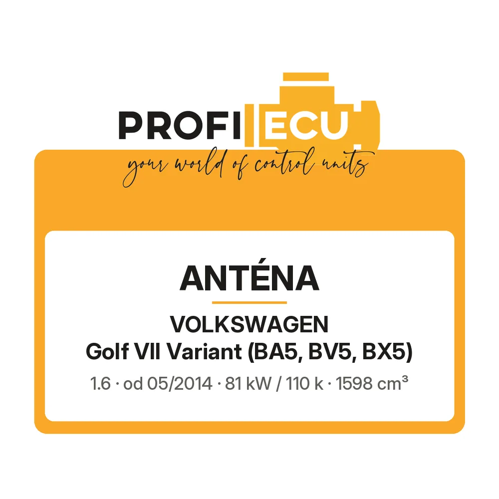 Etiketa ProfiECU: Anténa pro Volkswagen Golf VII Variant 1.6 81 kW