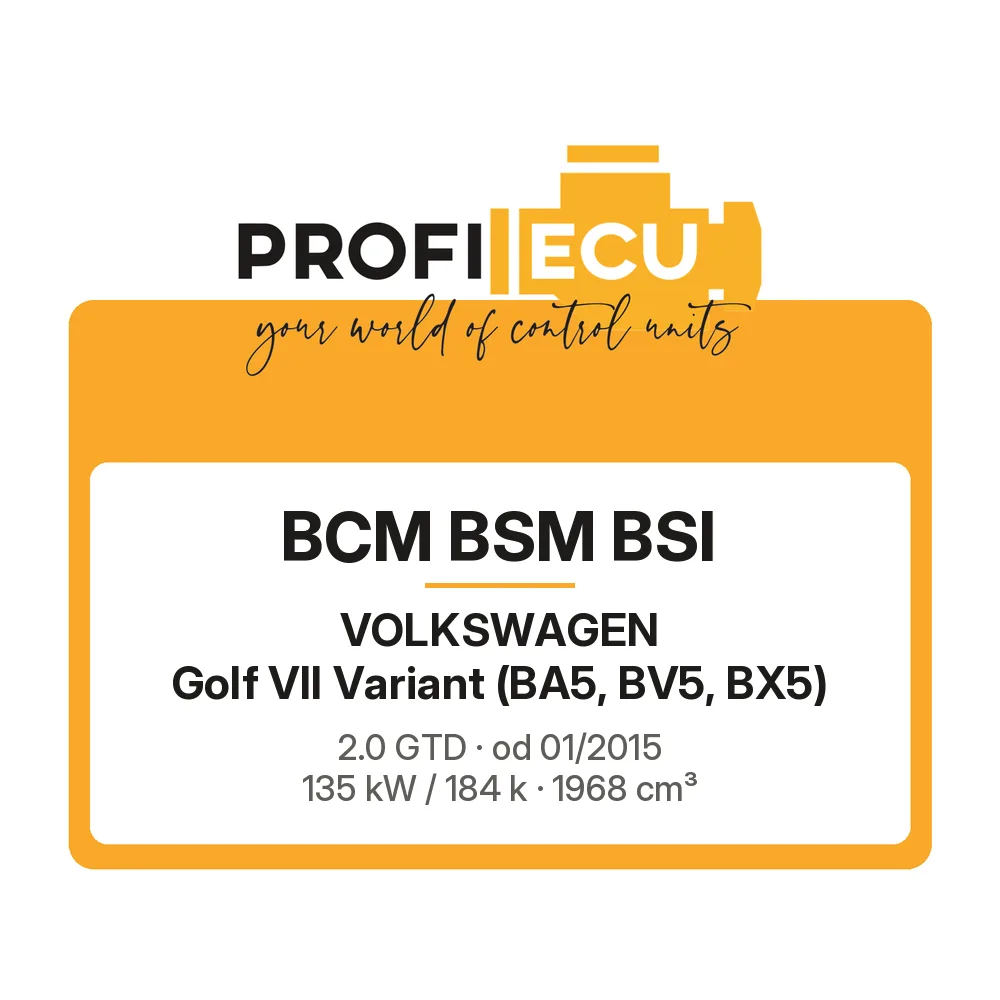 Etiketa ProfiECU: BCM BSM BSI pro Volkswagen Golf VII Variant 2.0 GTD 135 kW