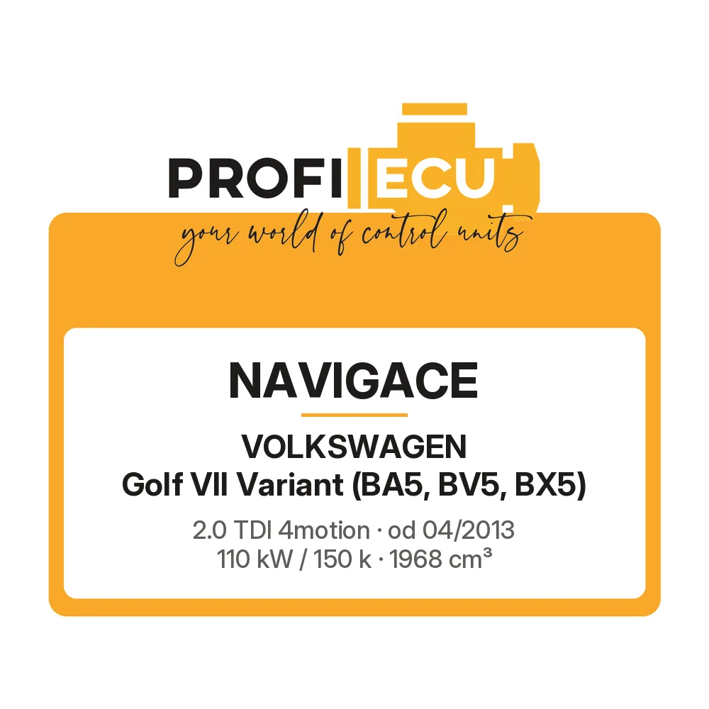 Etiketa ProfiECU: Navigace pro Volkswagen Golf VII Variant 2.0 TDI 4motion 110 kW