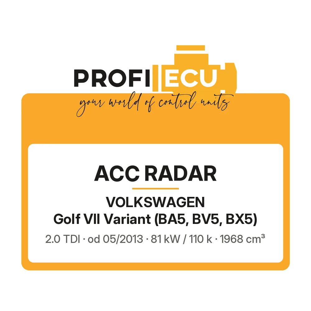 Etiketa ProfiECU: ACC Radar pro Volkswagen Golf VII Variant 2.0 TDI 81 kW