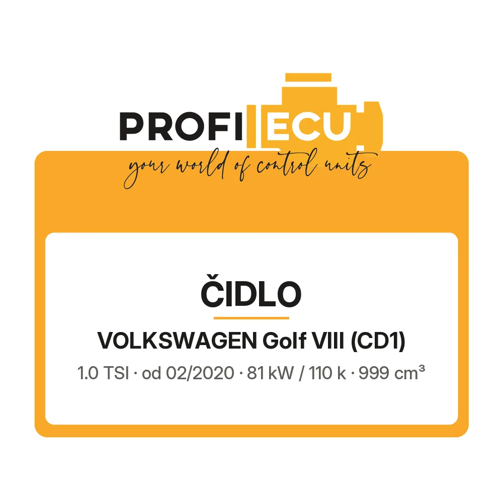 Etiketa ProfiECU: Čidlo pro Volkswagen Golf VIII 1.0 TSI 81 kW