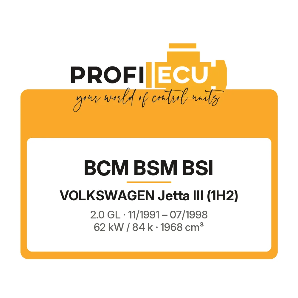 Etiketa ProfiECU: BCM BSM BSI pro Volkswagen Jetta III 2.0 GL 62 kW
