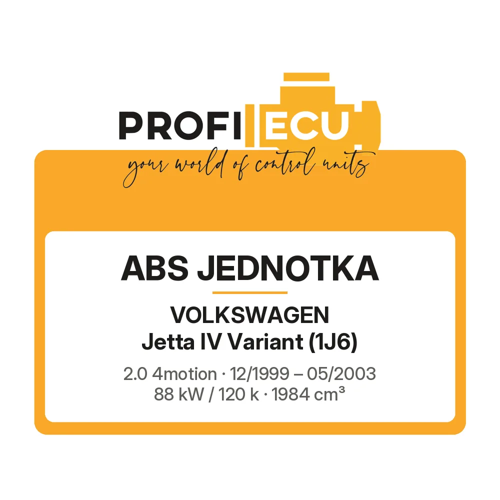 Etiketa ProfiECU: ABS jednotka pro Volkswagen Jetta IV Variant 2.0 4motion 88 kW