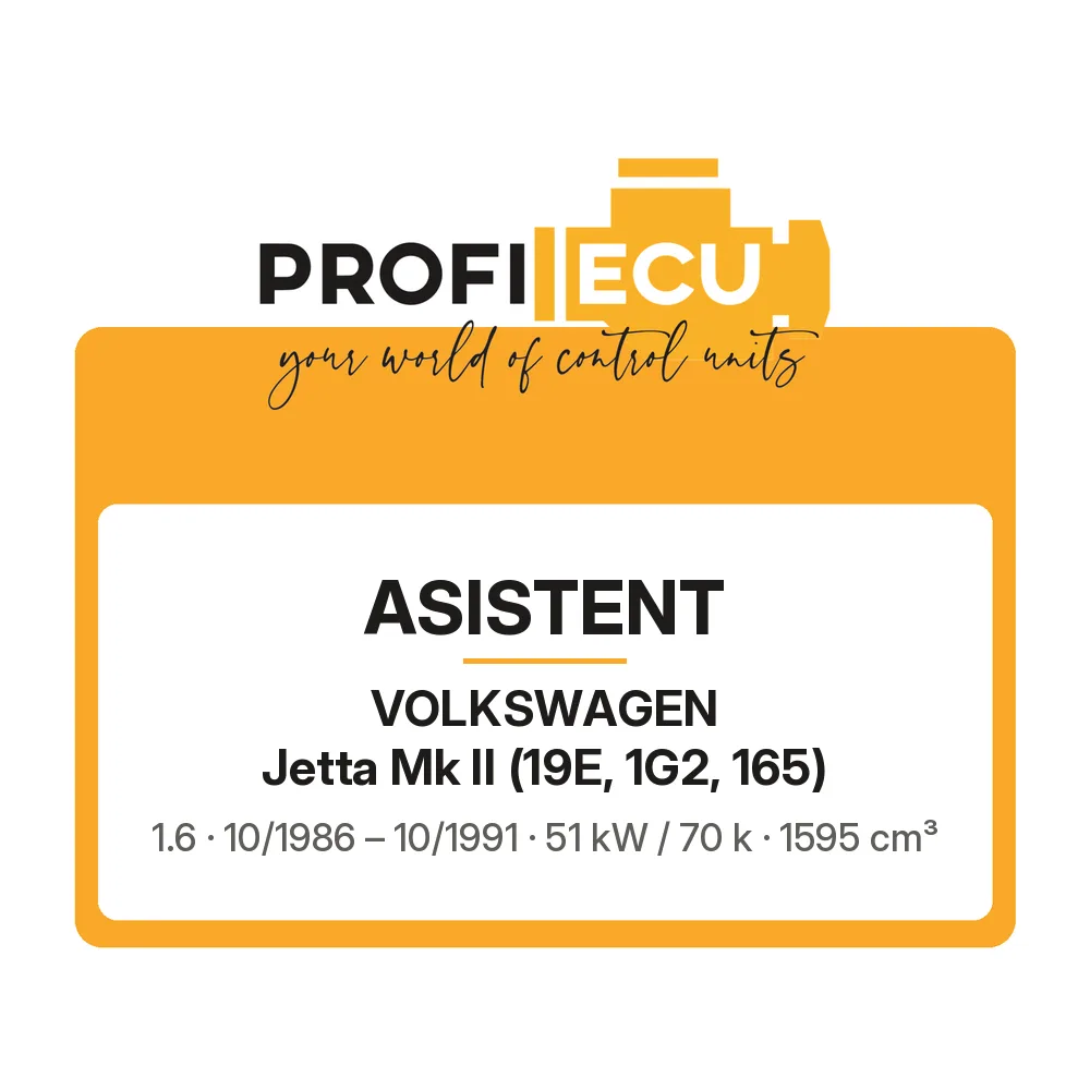 Etiketa ProfiECU: ASISTENT pro Volkswagen Jetta Mk II 1.6 51 kW