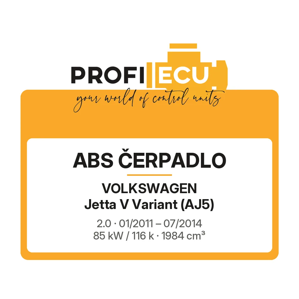 Etiketa ProfiECU: ABS čerpadlo pro Volkswagen Jetta V Variant 2.0 85 kW