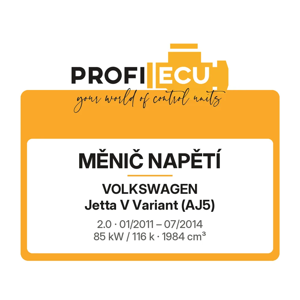 Etiketa ProfiECU: Měnič napětí pro Volkswagen Jetta V Variant 2.0 85 kW