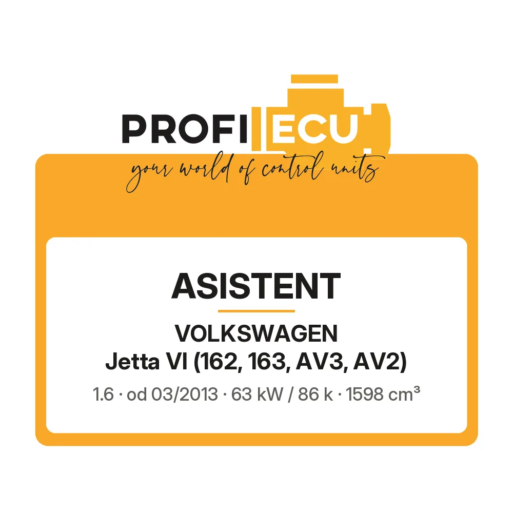 Etiketa ProfiECU: ASISTENT pro Volkswagen Jetta VI 1.6 63 kW