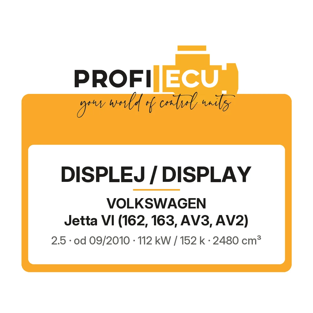 Etiketa ProfiECU: Displej / Display pro Volkswagen Jetta VI 2.5 112 kW