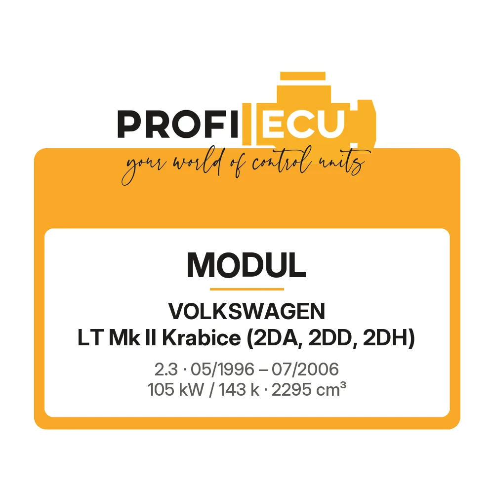 Etiketa ProfiECU: Modul pro Volkswagen LT Mk II Krabice 2.3 105 kW