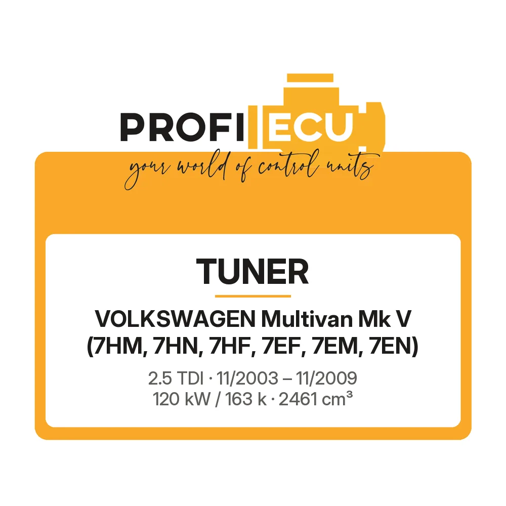 Etiketa ProfiECU: Tuner pro Volkswagen Multivan Mk V 2.5 TDI 120 kW