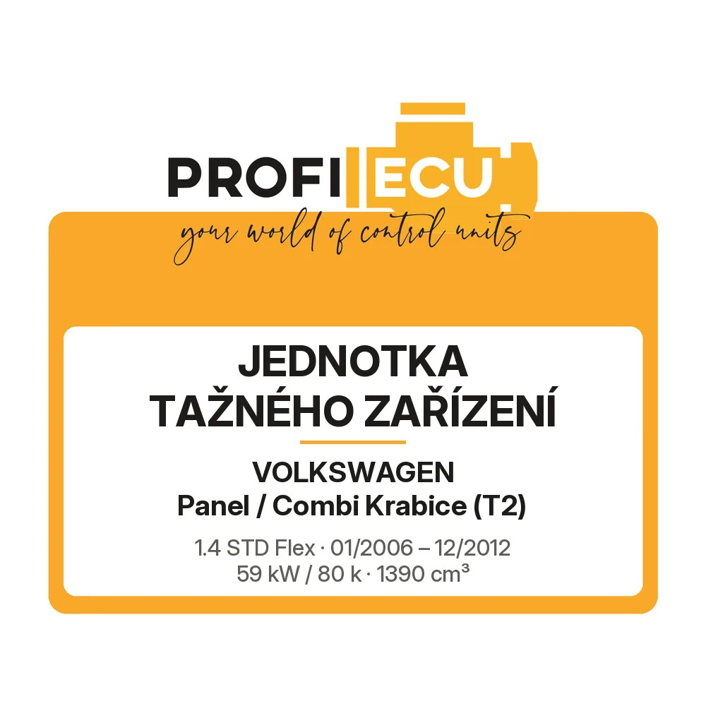 Etiketa ProfiECU: jednotka tažného zařízení pro Volkswagen Panel / Combi Krabice 1.4 STD Flex 59 kW