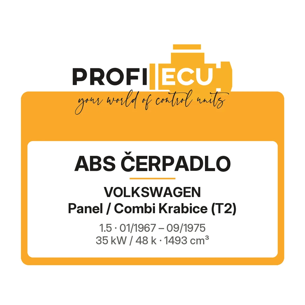 Etiketa ProfiECU: ABS čerpadlo pro Volkswagen Panel / Combi Krabice 1.5 35 kW