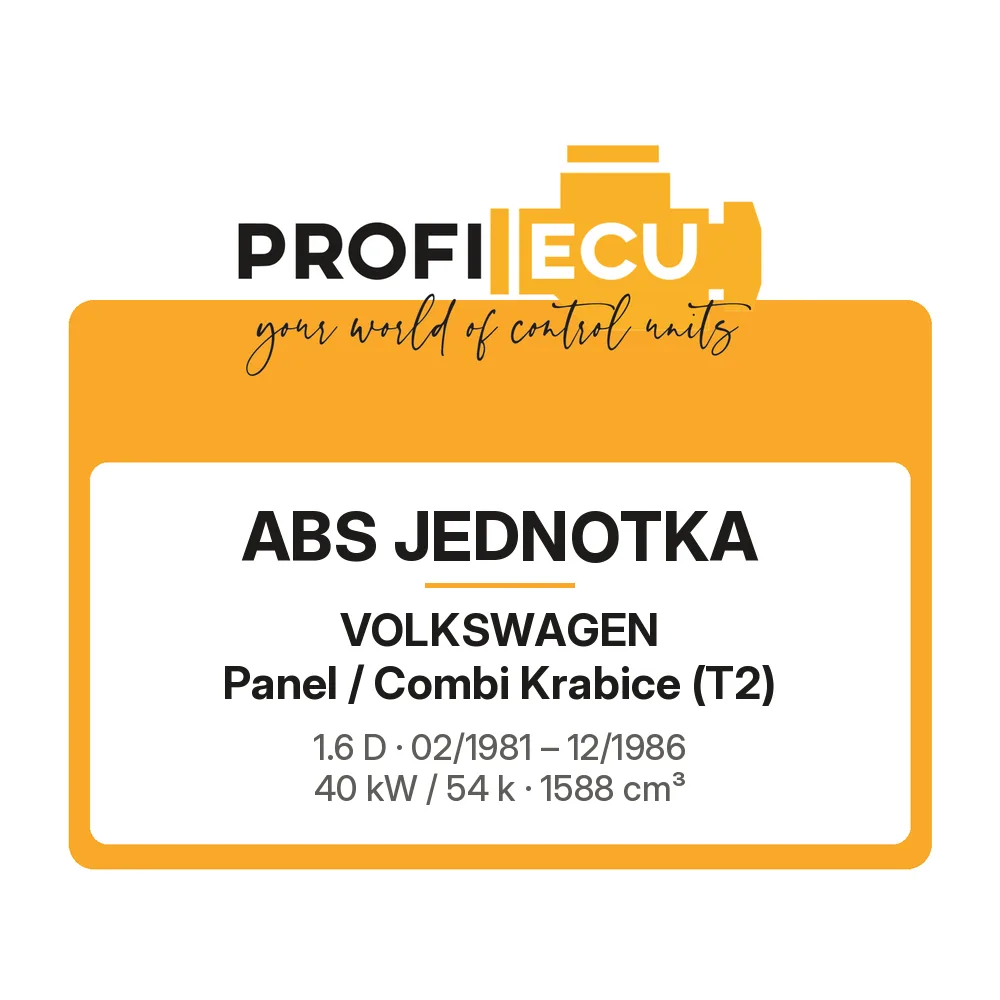 Etiketa ProfiECU: ABS jednotka pro Volkswagen Panel / Combi Krabice 1.6 D 40 kW