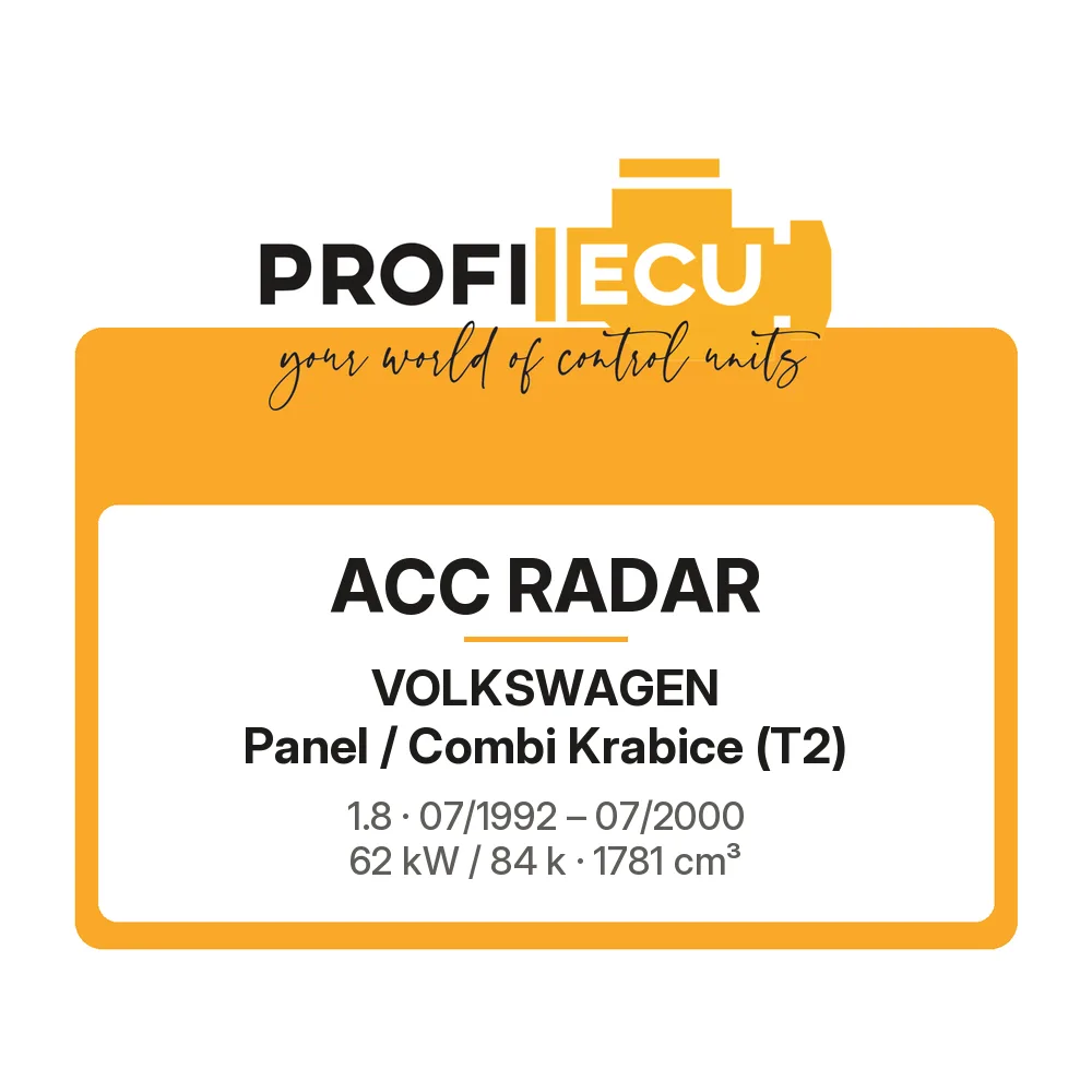 Etiketa ProfiECU: ACC Radar pro Volkswagen Panel / Combi Krabice 1.8 62 kW