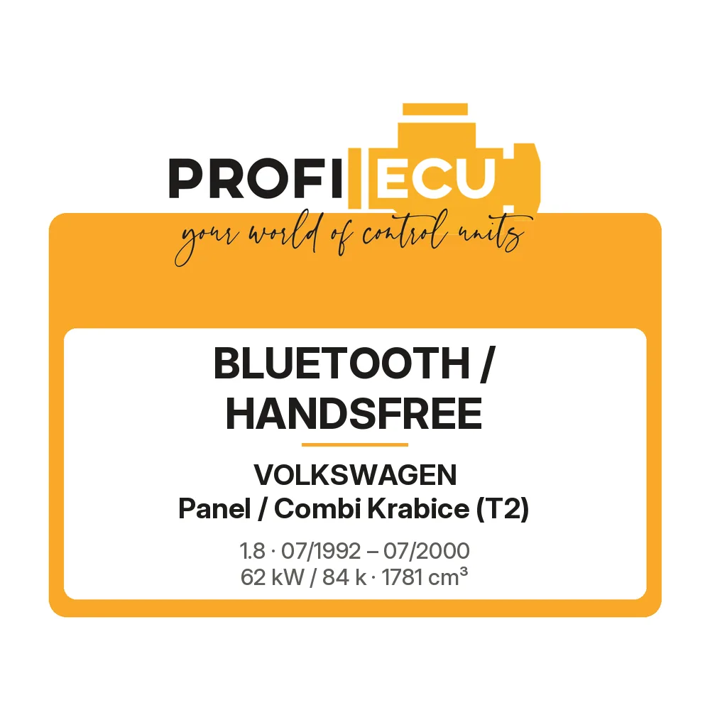 Etiketa ProfiECU: Bluetooth / Handsfree pro Volkswagen Panel / Combi Krabice 1.8 62 kW