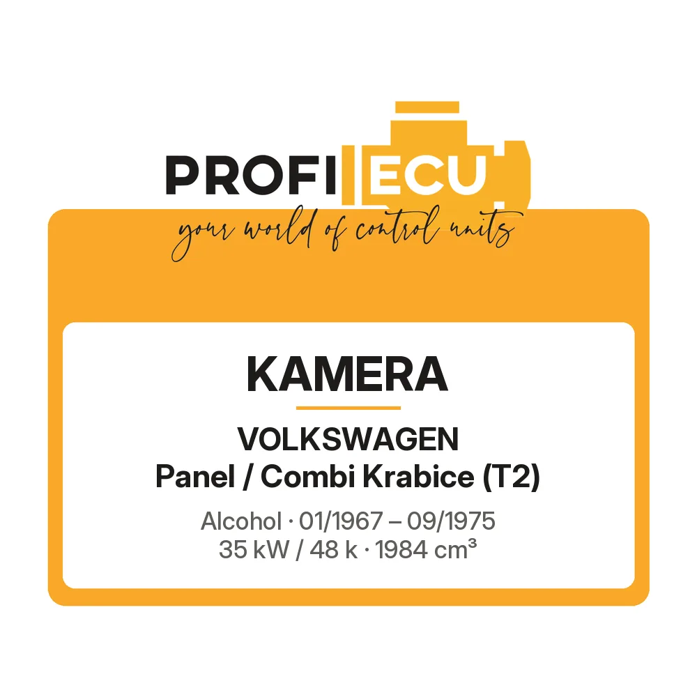 Etiketa ProfiECU: Kamera pro Volkswagen Panel / Combi Krabice Alcohol 35 kW