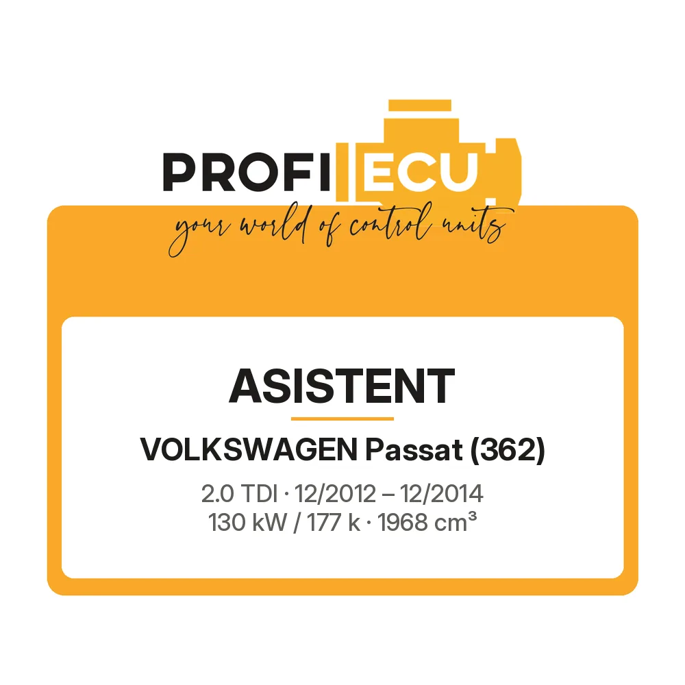 Etiketa ProfiECU: ASISTENT pro Volkswagen Passat 2.0 TDI 130 kW