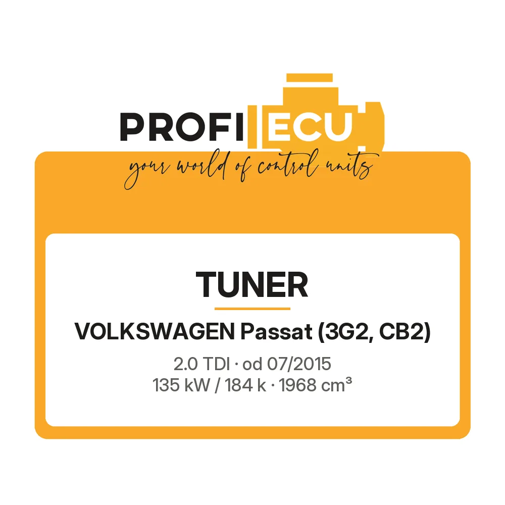 Etiketa ProfiECU: Tuner pro Volkswagen Passat 2.0 TDI 135 kW