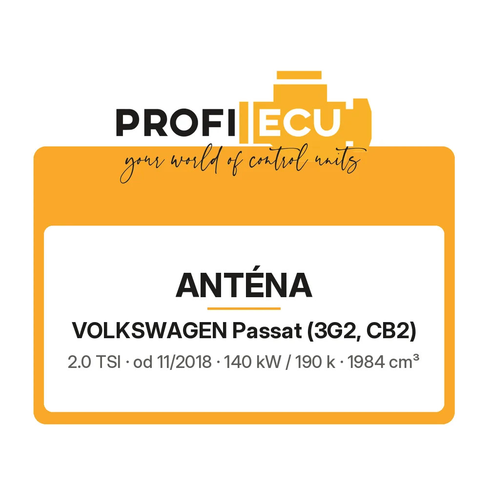 Etiketa ProfiECU: Anténa pro Volkswagen Passat 2.0 TSI 140 kW