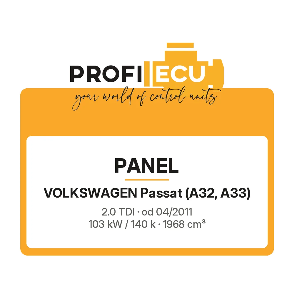 Etiketa ProfiECU: Panel pro Volkswagen Passat 2.0 TDI 103 kW