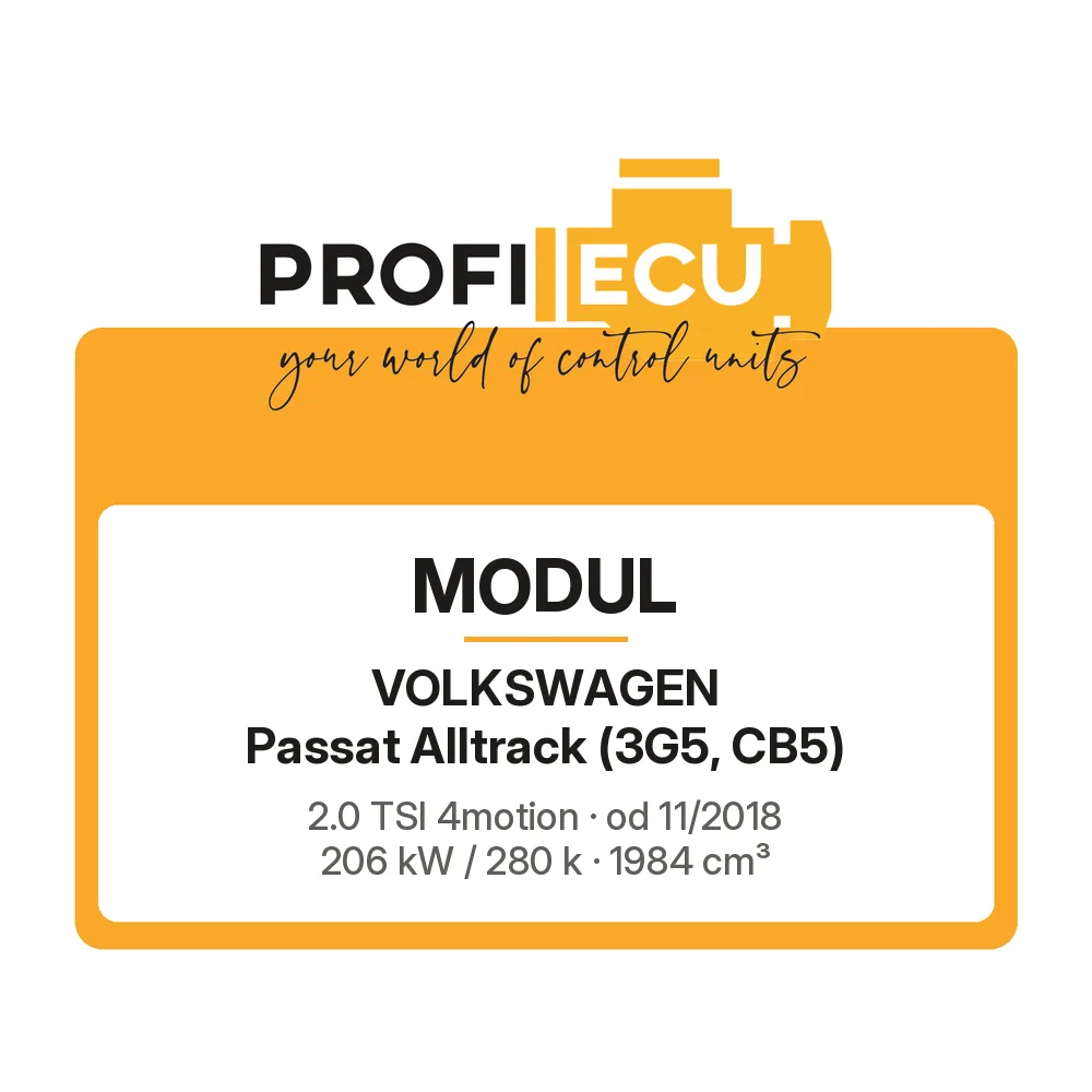 Etiketa ProfiECU: Modul pro Volkswagen Passat Alltrack 2.0 TSI 4motion 206 kW