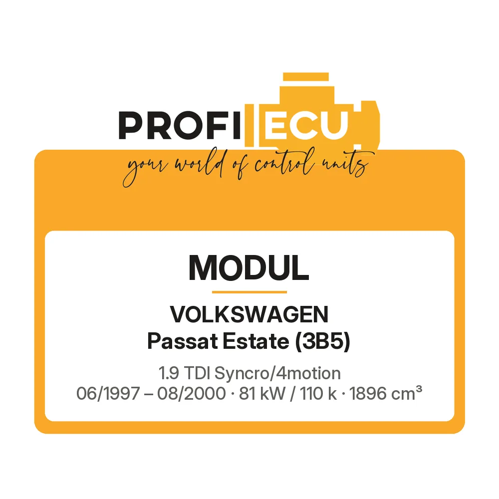 Etiketa ProfiECU: Modul pro Volkswagen Passat Estate 1.9 TDI Syncro/4motion 81 kW