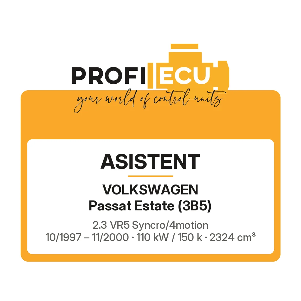 Etiketa ProfiECU: ASISTENT pro Volkswagen Passat Estate 2.3 VR5 Syncro/4motion 110 kW