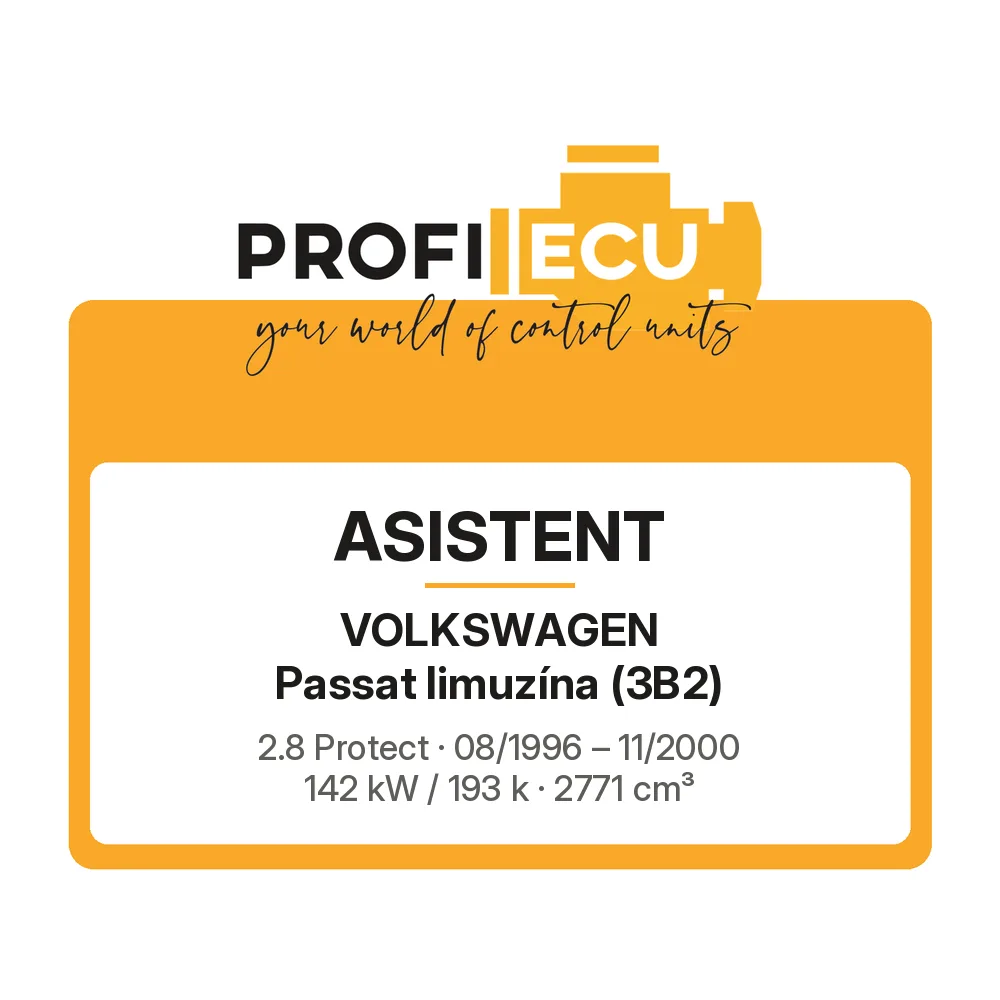 Etiketa ProfiECU: ASISTENT pro Volkswagen Passat limuzína 2.8 Protect 142 kW