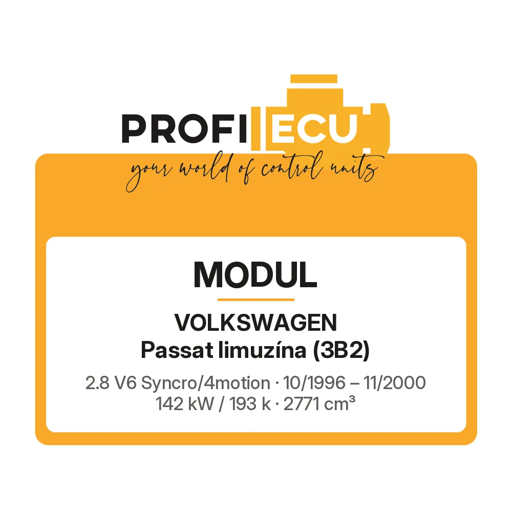 Etiketa ProfiECU: Modul pro Volkswagen Passat limuzína 2.8 V6 Syncro/4motion 142 kW
