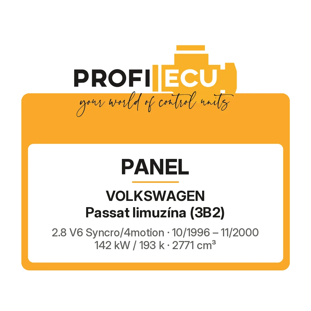 Etiketa ProfiECU: Panel pro Volkswagen Passat limuzína 2.8 V6 Syncro/4motion 142 kW