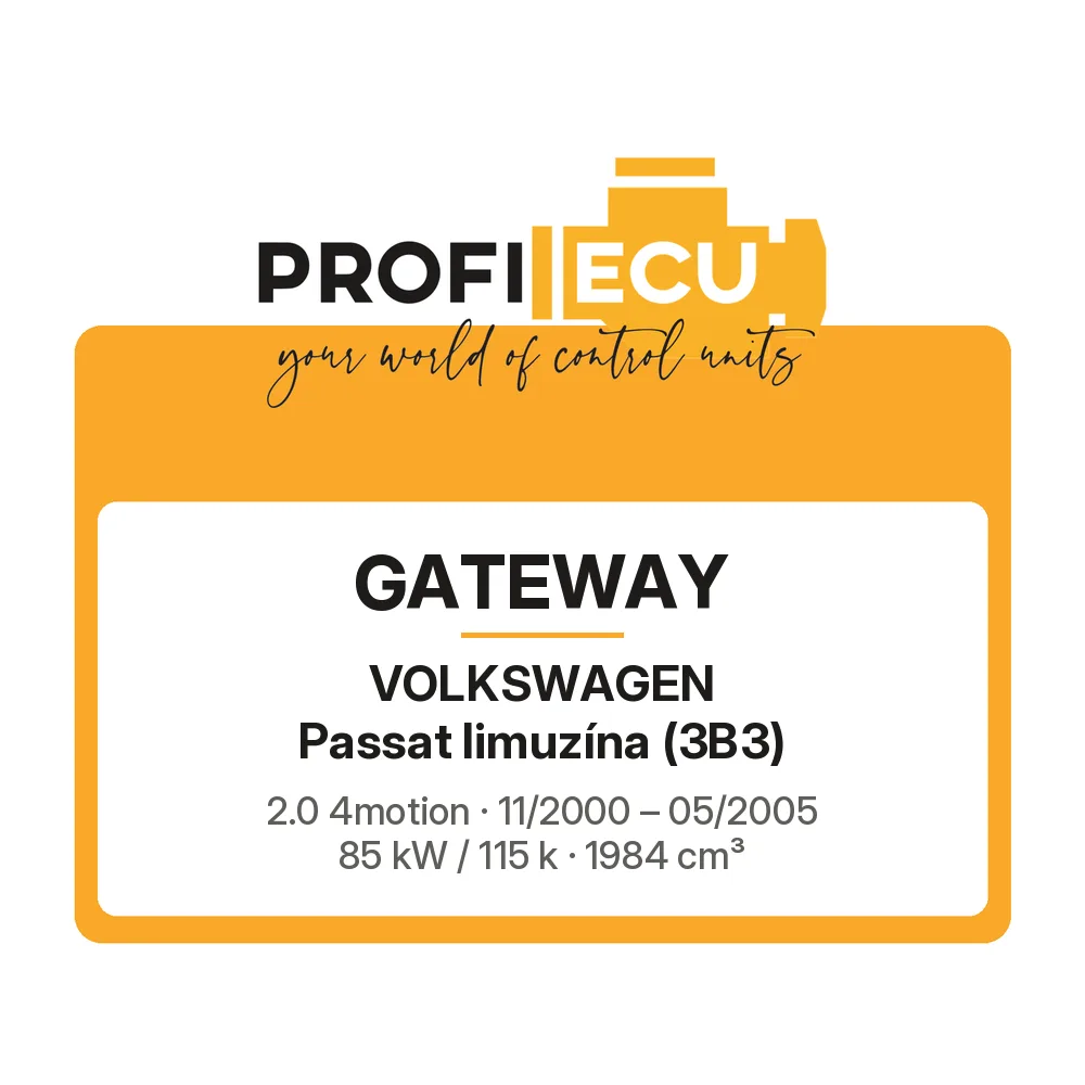 Etiketa ProfiECU: GATEWAY pro Volkswagen Passat limuzína 2.0 4motion 85 kW