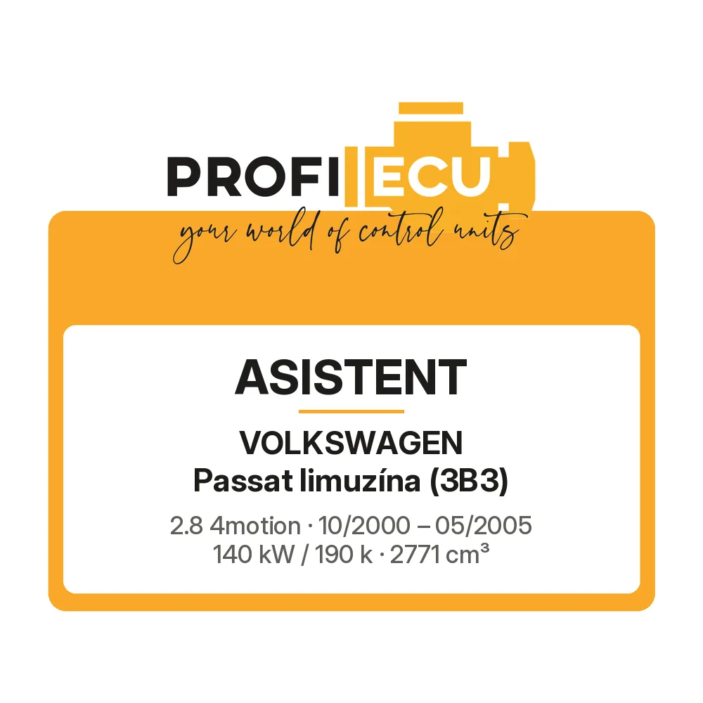 Etiketa ProfiECU: ASISTENT pro Volkswagen Passat limuzína 2.8 4motion 140 kW