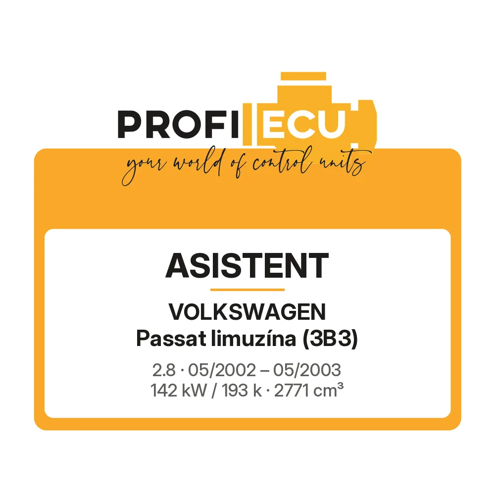 Etiketa ProfiECU: ASISTENT pro Volkswagen Passat limuzína 2.8 142 kW