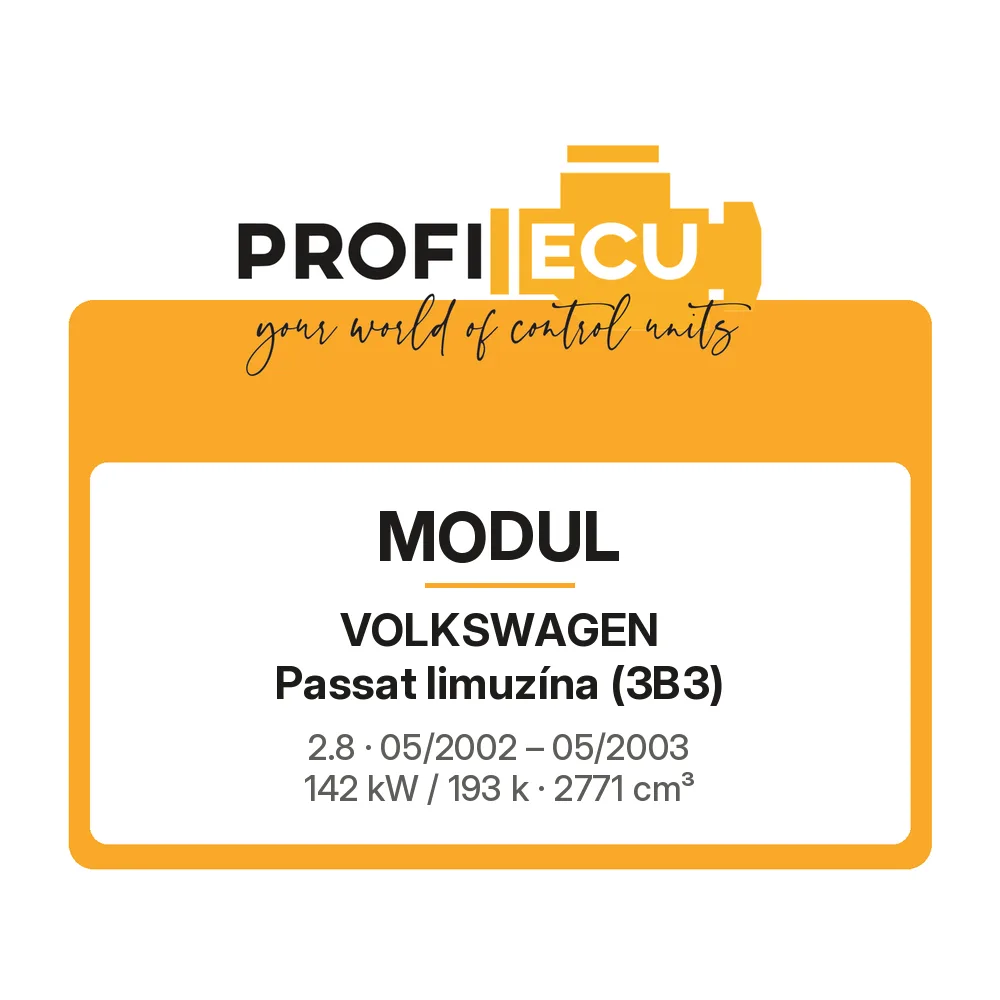 Etiketa ProfiECU: Modul pro Volkswagen Passat limuzína 2.8 142 kW