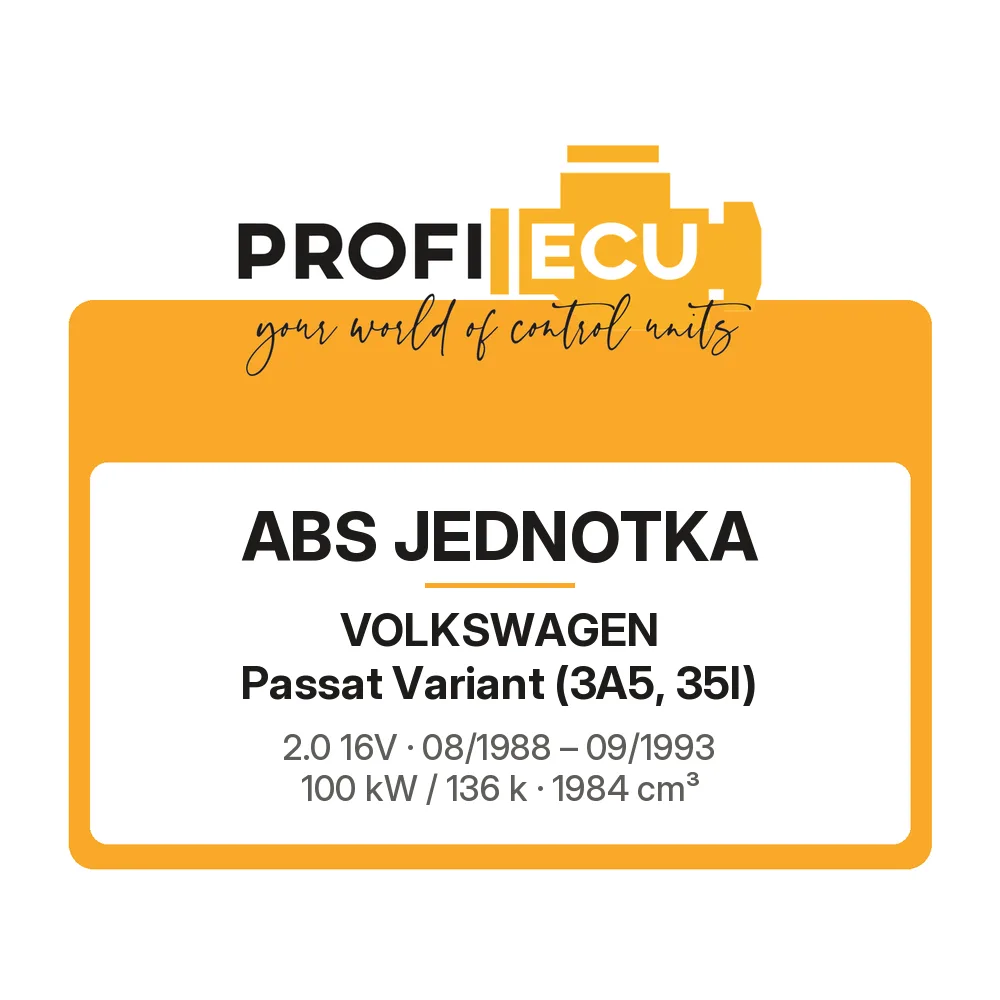 Etiketa ProfiECU: ABS jednotka pro Volkswagen Passat Variant 2.0 16V 100 kW