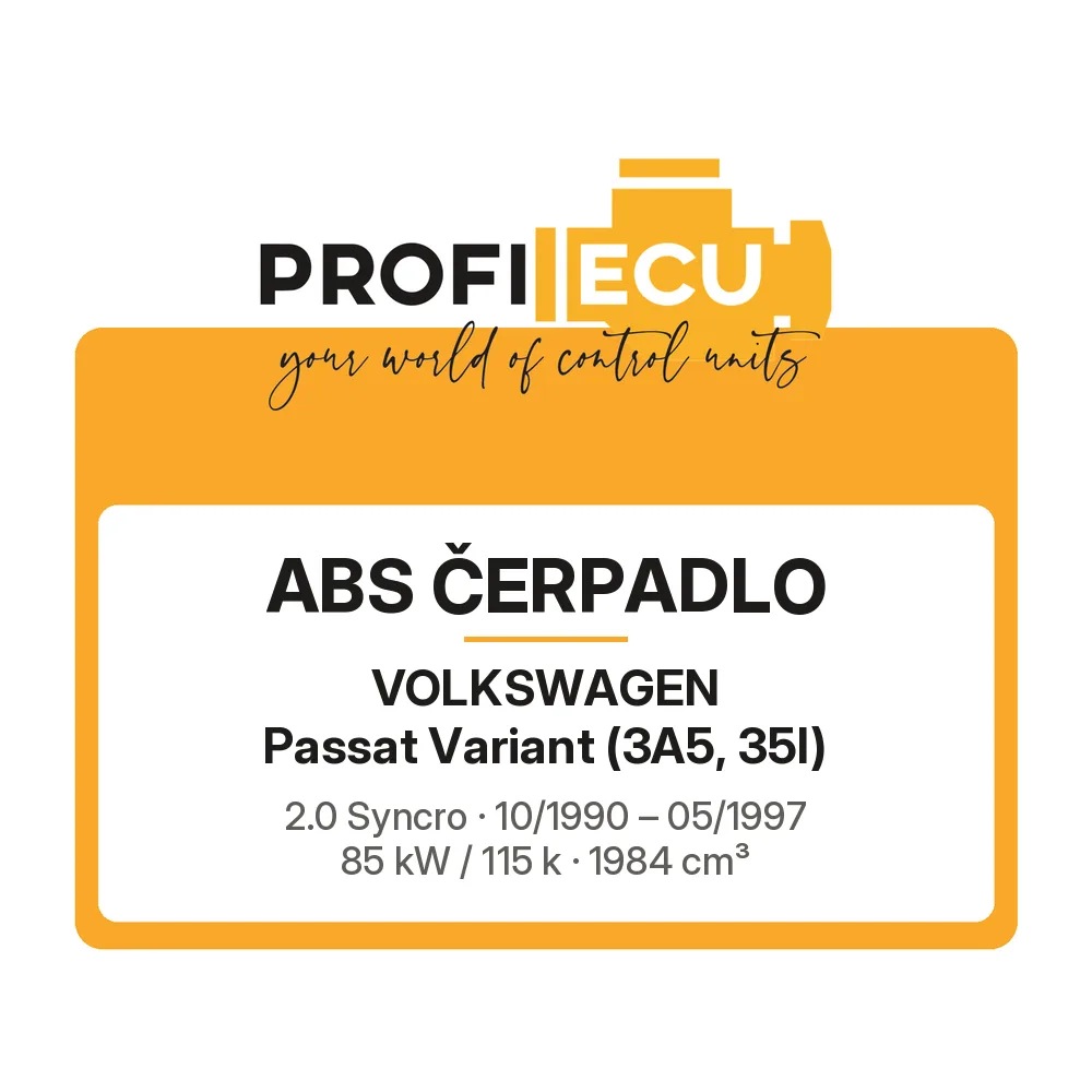 Etiketa ProfiECU: ABS čerpadlo pro Volkswagen Passat Variant 2.0 Syncro 85 kW