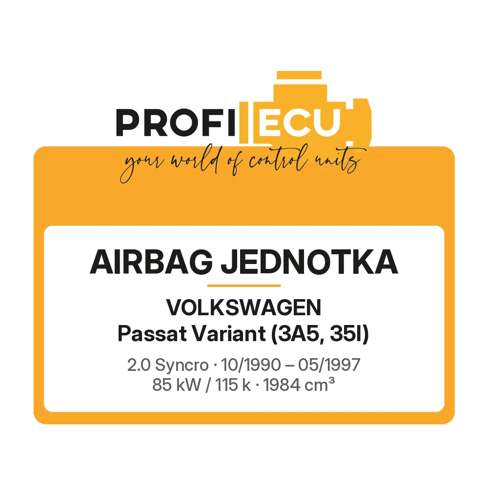 Etiketa ProfiECU: Airbag jednotka pro Volkswagen Passat Variant 2.0 Syncro 85 kW
