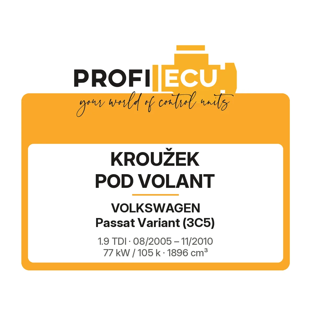 Etiketa ProfiECU: Kroužek pod volant pro Volkswagen Passat Variant 1.9 TDI 77 kW