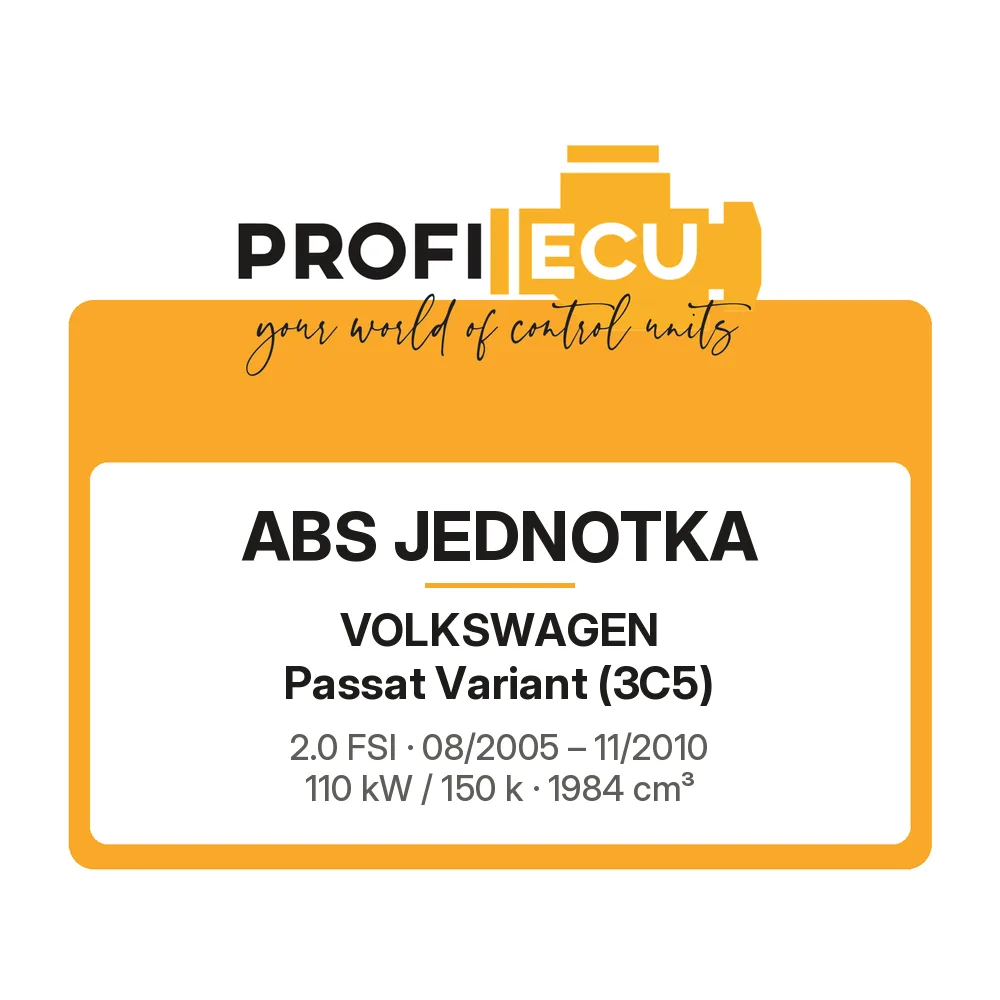 Etiketa ProfiECU: ABS jednotka pro Volkswagen Passat Variant 2.0 FSI 110 kW