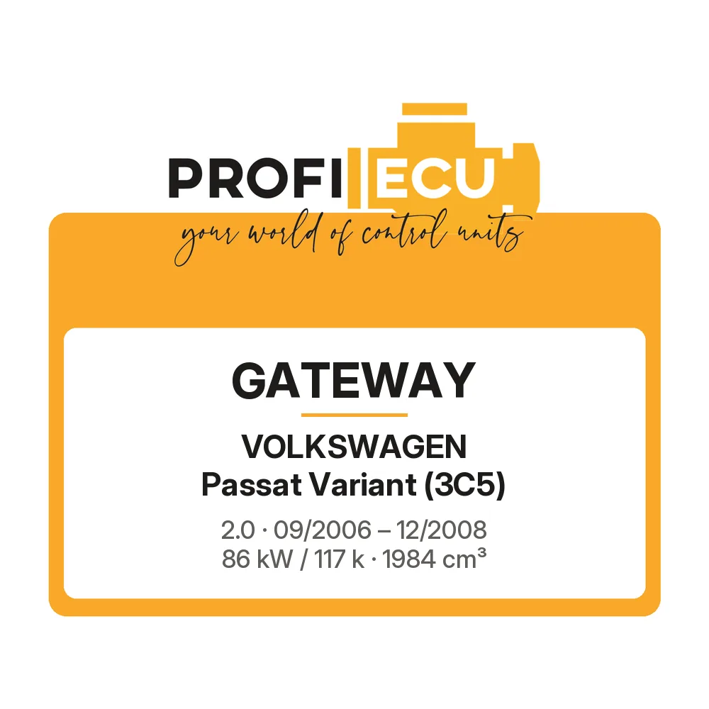 Etiketa ProfiECU: GATEWAY pro Volkswagen Passat Variant 2.0 86 kW