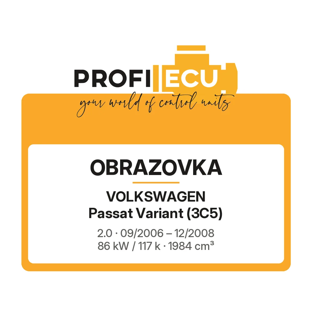 Etiketa ProfiECU: Obrazovka pro Volkswagen Passat Variant 2.0 86 kW