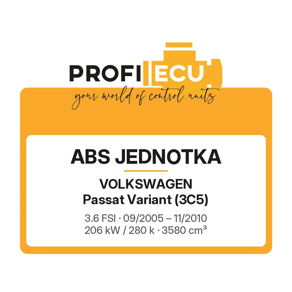 Etiketa ProfiECU: ABS jednotka pro Volkswagen Passat Variant 3.6 FSI 206 kW