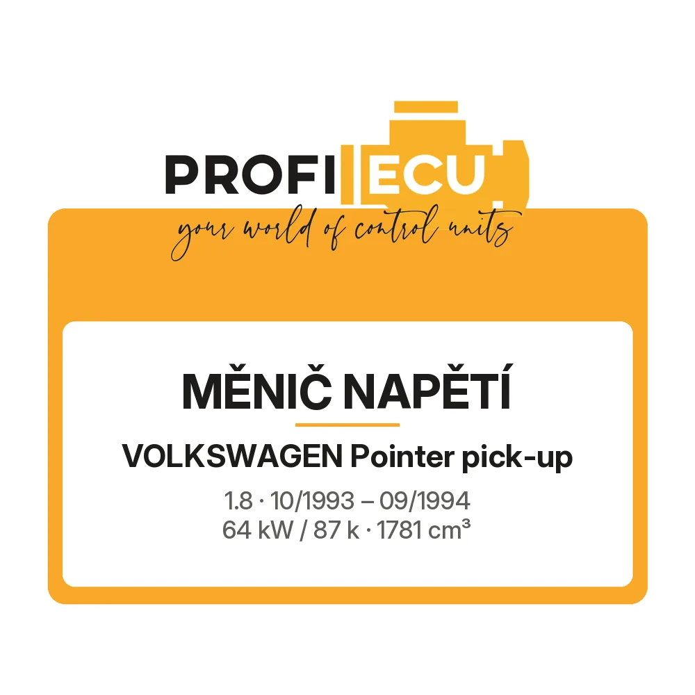 Etiketa ProfiECU: Měnič napětí pro Volkswagen Pointer pick-up 1.8 64 kW
