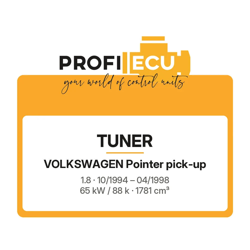 Etiketa ProfiECU: Tuner pro Volkswagen Pointer pick-up 1.8 65 kW