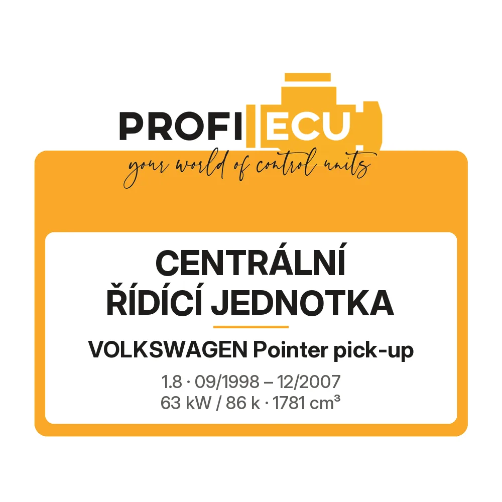 Etiketa ProfiECU: Centrální řídící jednotka pro Volkswagen Pointer pick-up 1.8 63 kW