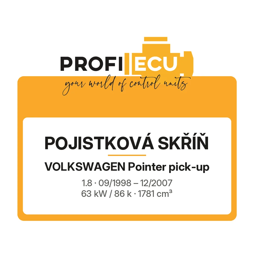 Etiketa ProfiECU: Pojistková skříň pro Volkswagen Pointer pick-up 1.8 63 kW