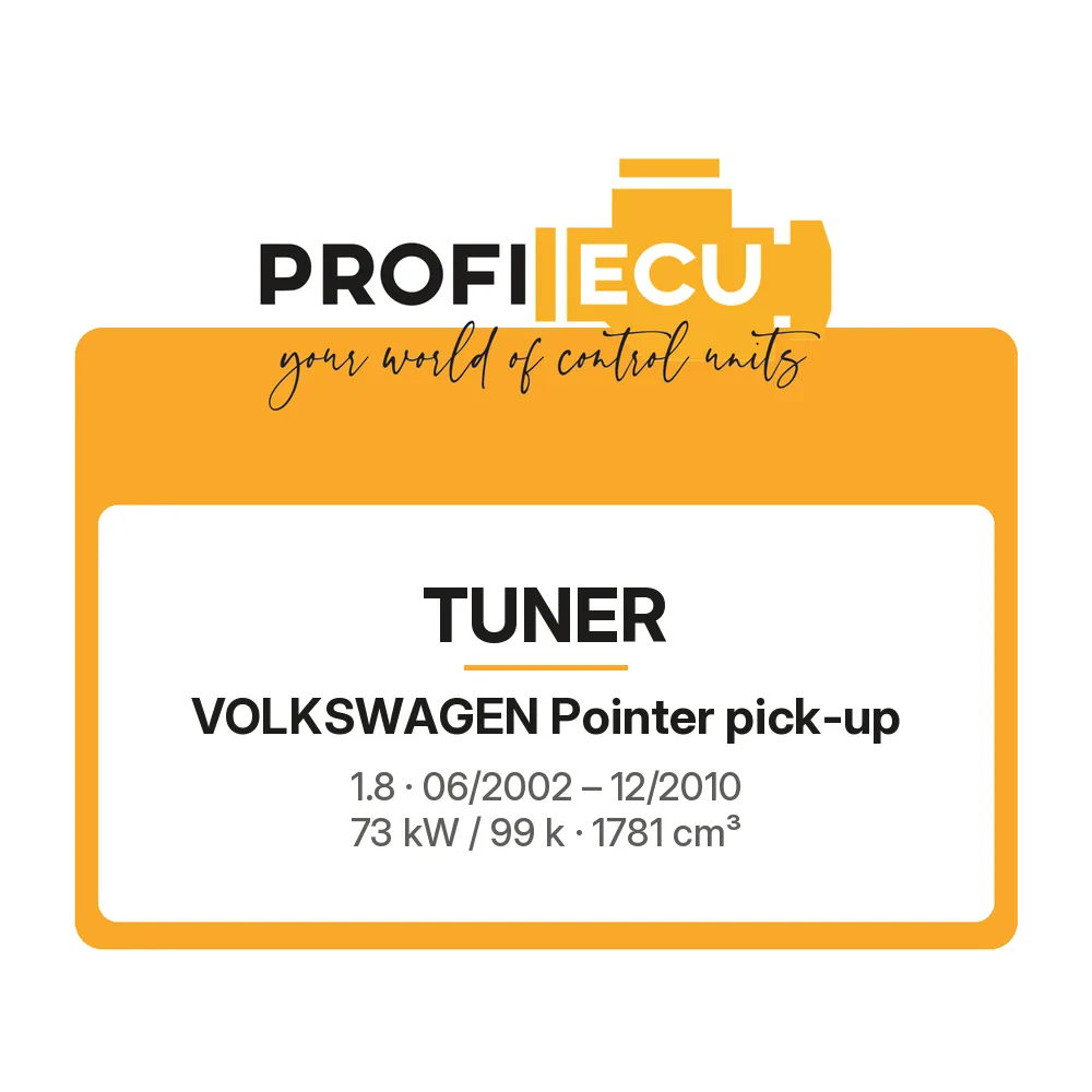 Etiketa ProfiECU: Tuner pro Volkswagen Pointer pick-up 1.8 73 kW