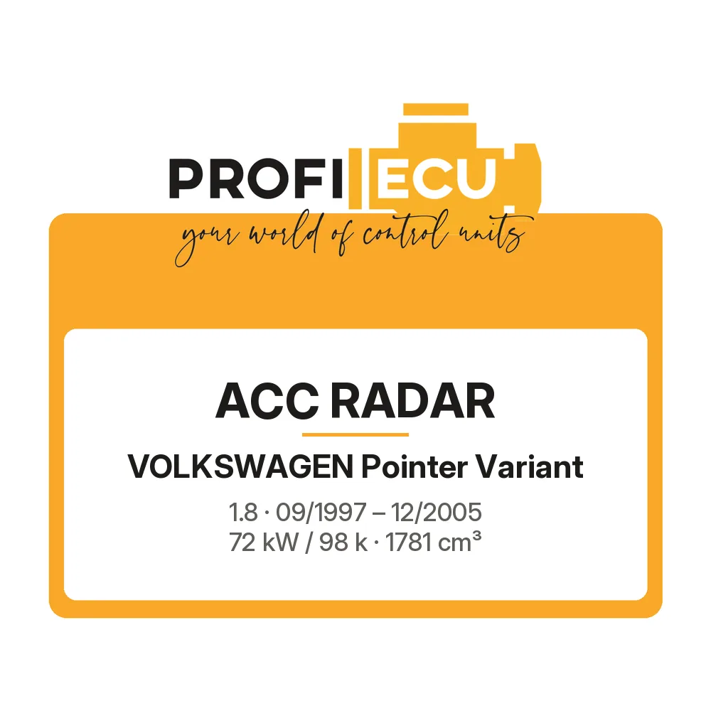 Etiketa ProfiECU: ACC Radar pro Volkswagen Pointer Variant 1.8 72 kW