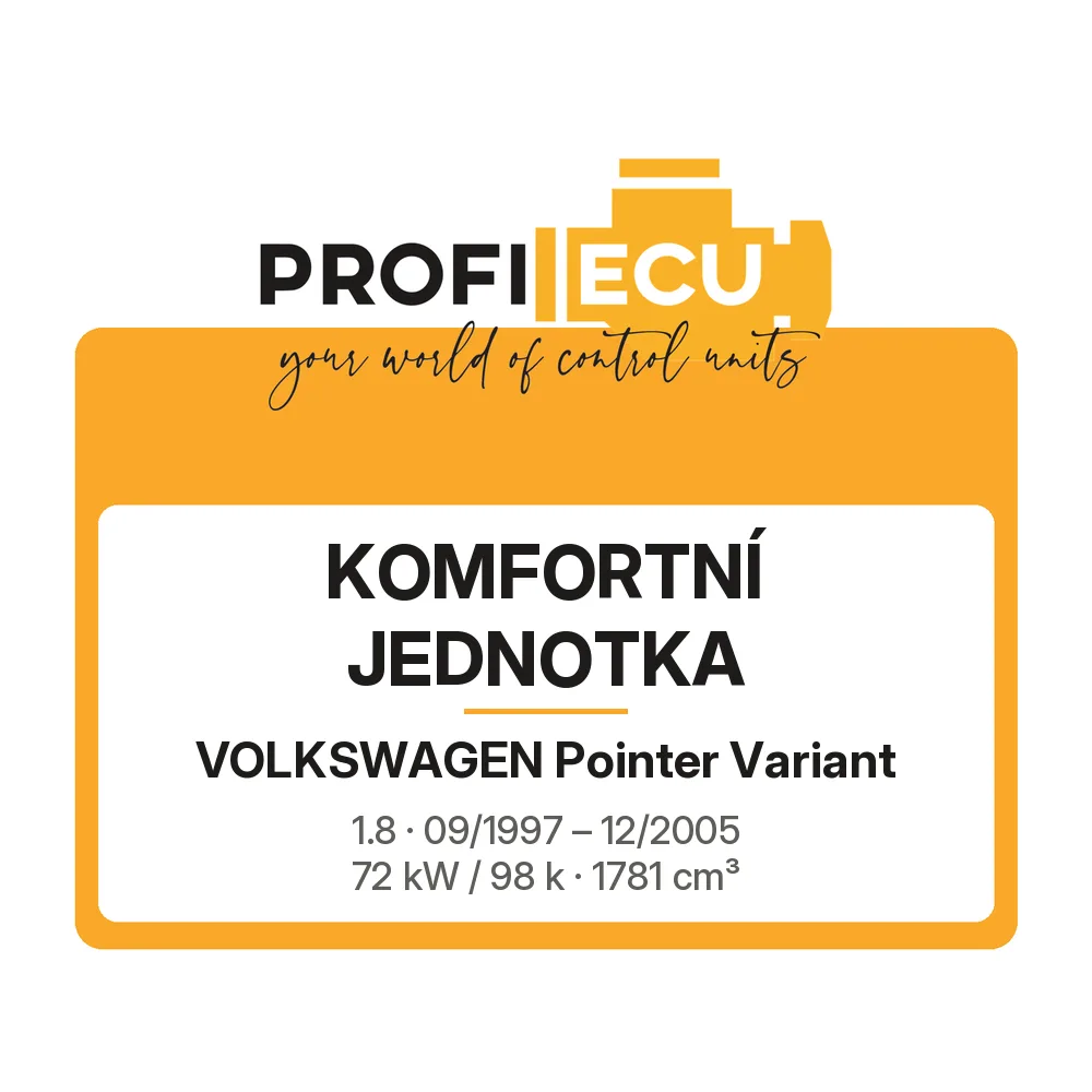 Etiketa ProfiECU: Komfortní jednotka pro Volkswagen Pointer Variant 1.8 72 kW