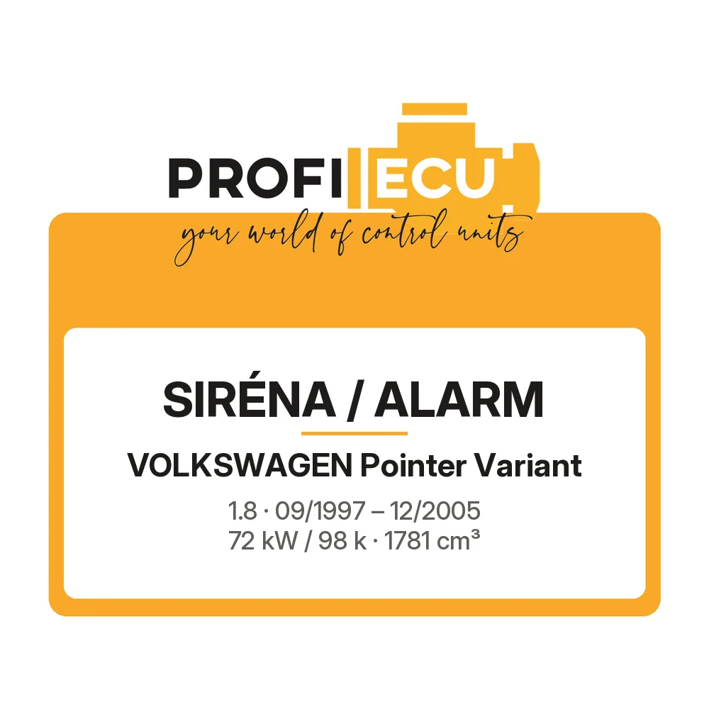 Etiketa ProfiECU: Siréna / Alarm pro Volkswagen Pointer Variant 1.8 72 kW